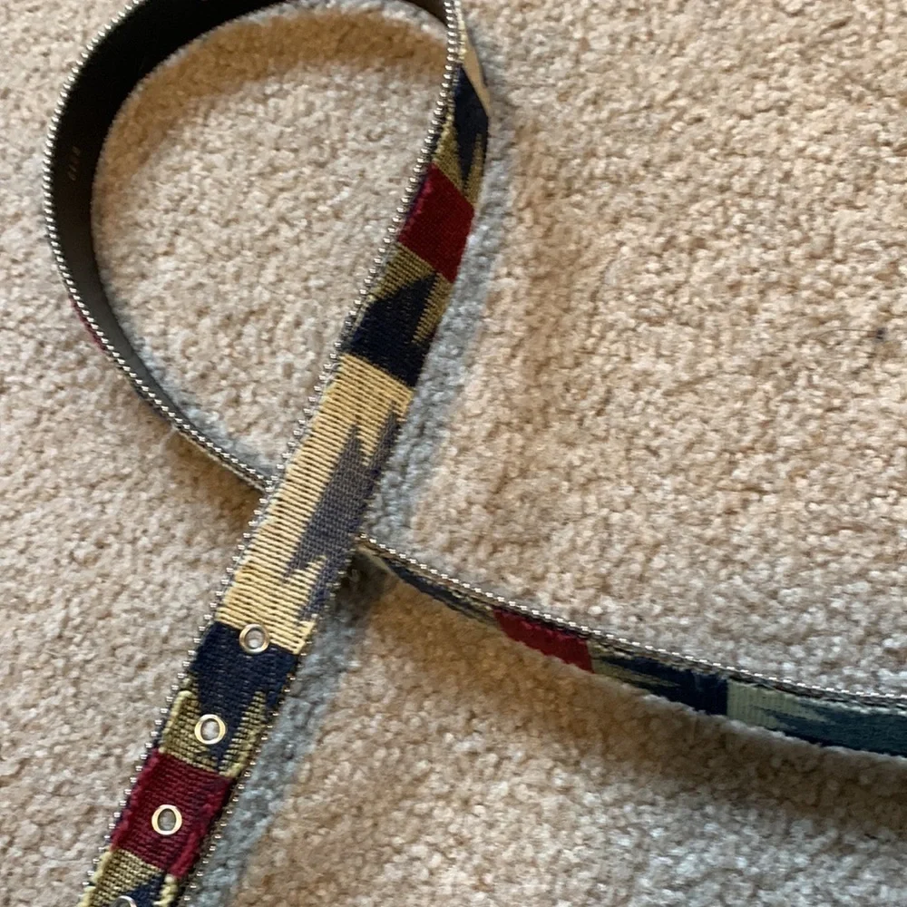 VTG Artisan Crafted Silver & Western  Navajo Aztec Womens Belt Embroidered 31-35 - Picture 9 of 12